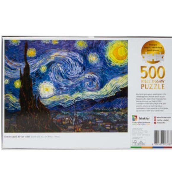 🆕🌠Mindbogglers Gold 500-Piece Jigsaw Puzzle: Starry Night by Van Gogh - Picture 4 of 5